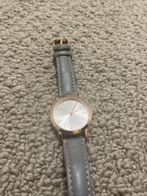 Women's Rose Gold Tone FMDOTT02 Faux Leather Blue Wrist Watch