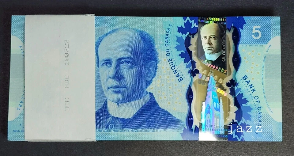 SET 2013 Canada $5 Dollar Polymer P106e Lane/Macklem UNC Prefix INK-INL-INM-INR - Image 3 of 3