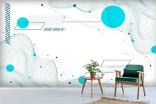 3D Blue Ball Net Wallpaper Wall Mural Removable Self-adhesive Sticker2608