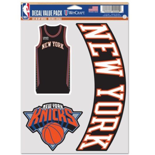 NEW YORK KNICKS 3 PIECE MULTI-USE DECALS NBA LICENSED PERFECT FOR WINDOWS - Picture 1 of 1