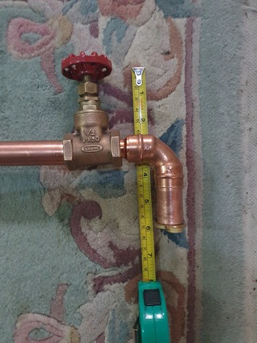 Handtuchhalter Kupfer rustikal mit Messing Absperrventilen - Bild 6 von 9