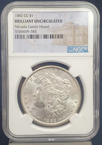 "Nevada Casino Hoard" 1882-CC Morgan Silver Dollar- NGC Graded BU Condition