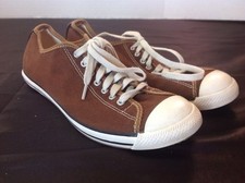 Converse All Star Brown Low Top Light Canvas Shoes Sneakers US Sz Womens 6