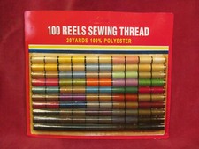 NEW OLD STOCK 100 COLORS SPOOL REELS SEWING THREAD 20 YARDS 100 POLYESTER