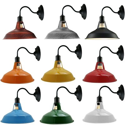 Vintage Industrie Wandleuchte Metall Lampenschirm Wandleuchter Retro LED Wandlampe Leuchte