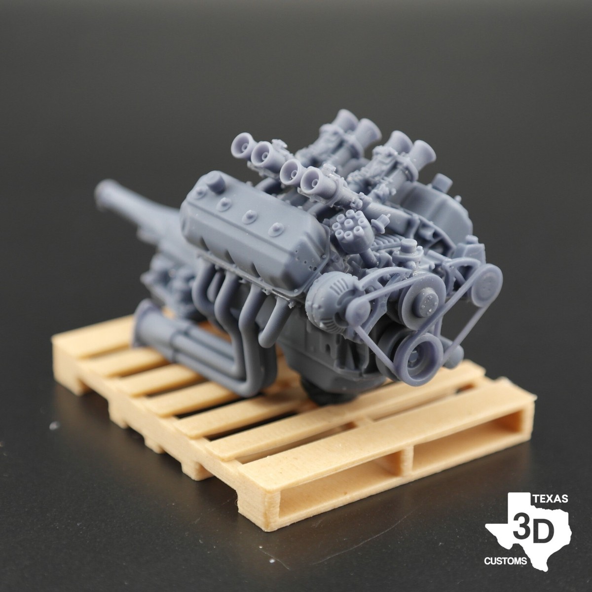 Webber Side Draft 426 Hemi model engine resin 3D printed 1:25-1:8