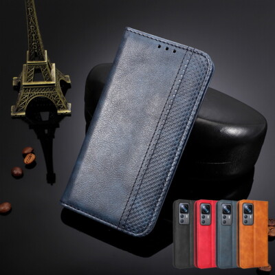Hülle für Xiaomi Redmi Note 12 11 10 Pro Mi 12T 11T Leder Steckplatz Flip Cover