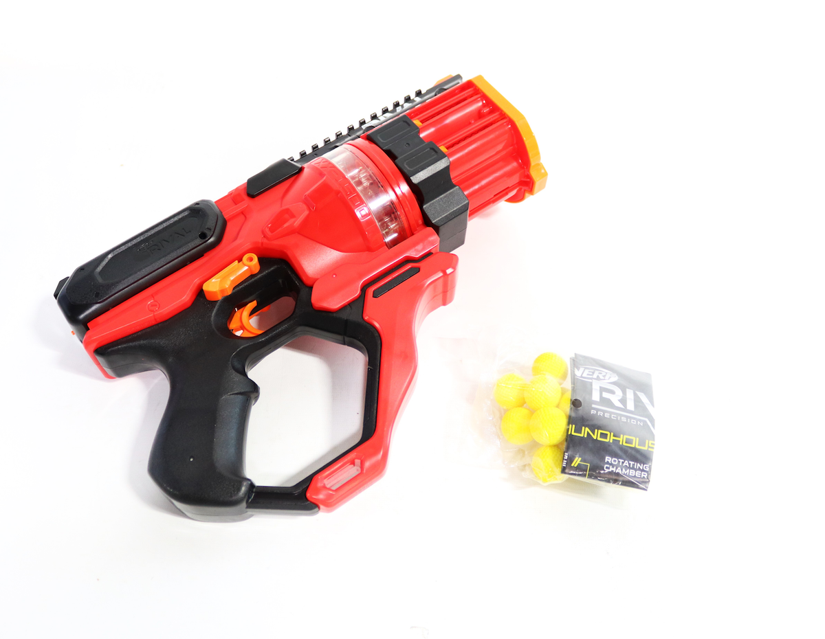 NERF Rival Roundhouse XX-1500 Red Blaster -- Clear Rotating