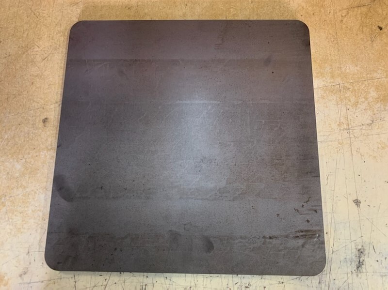 3/16" x 12" x 12" Steel Plate, Rounded Corners, A36 Steel