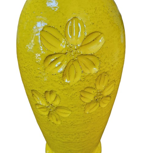 Vintage Heavy Pottery Bright Yellow for Rosenthal Netter Vase Pitcher Italy 16". - Picture 4 of 23