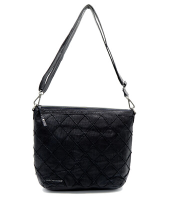 TASCHENDIEB WIEN Schultertasche Umhängetasche Hobo FS190135A Leder Schwarz