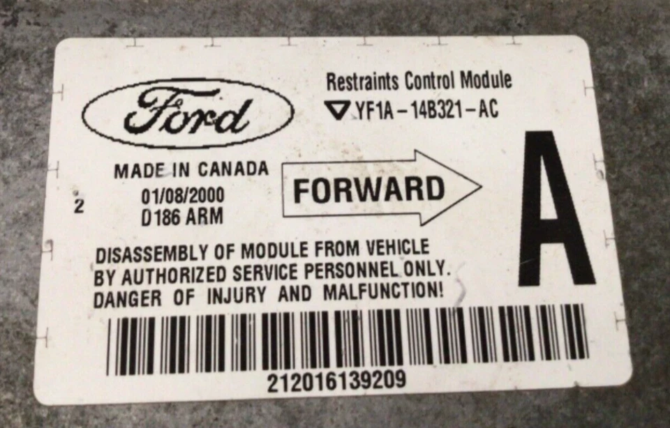 2000 福特 Taurus SRS 计算机控制模块 YF1A-14B321-AC 原始设备制造商 — 第 2/4 张图片