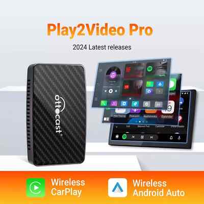 Ottocast Carplay Multimedia Ai Box Wireless CarPlay/Android Auto Adapter w/YT+NF