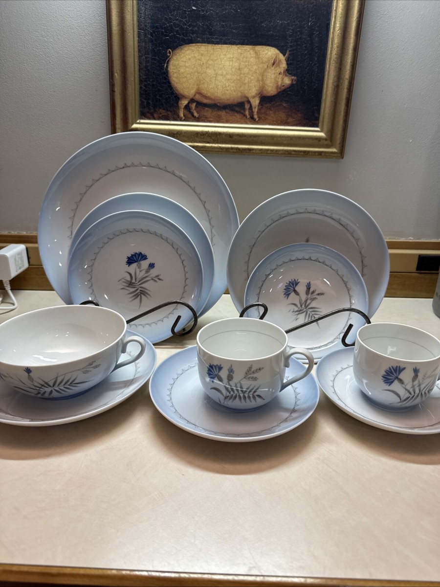 食器 Bing & Grondahl  Collectibles 2015 VTG BING & GRONDAHL CORNFLOWER BLUE 11 Piece Place Setting Denmark