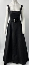 Barbara Tfank ALTERED Black Sleeveless Ball Gown w/ Crystal Buckle Belt sz 4