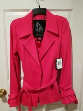 Nwt G.e.t. Performance Outer Wear Technique Wrap Trench Coat Color Berry Sz Sm.