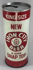 Iron City King Size Beer 16 Oz EMPTY NEW Snap Top Zip Top  Beer Can