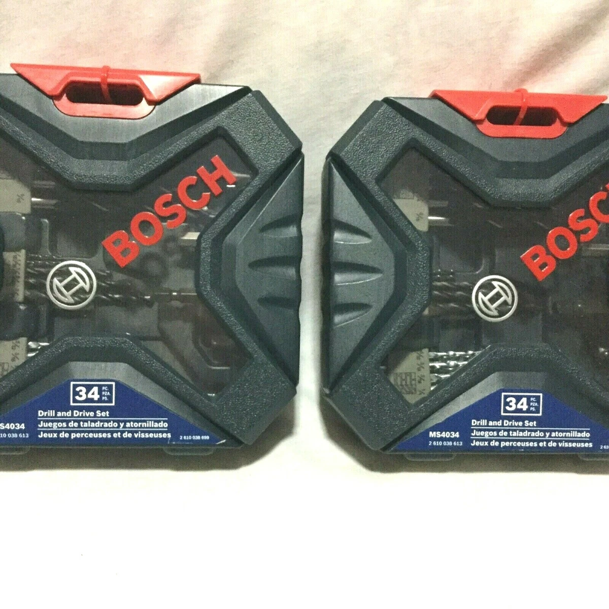 LOT OF 2 BOSCH MS4034 34 PC. DRILL DRIVE BIT SET WITH HARD