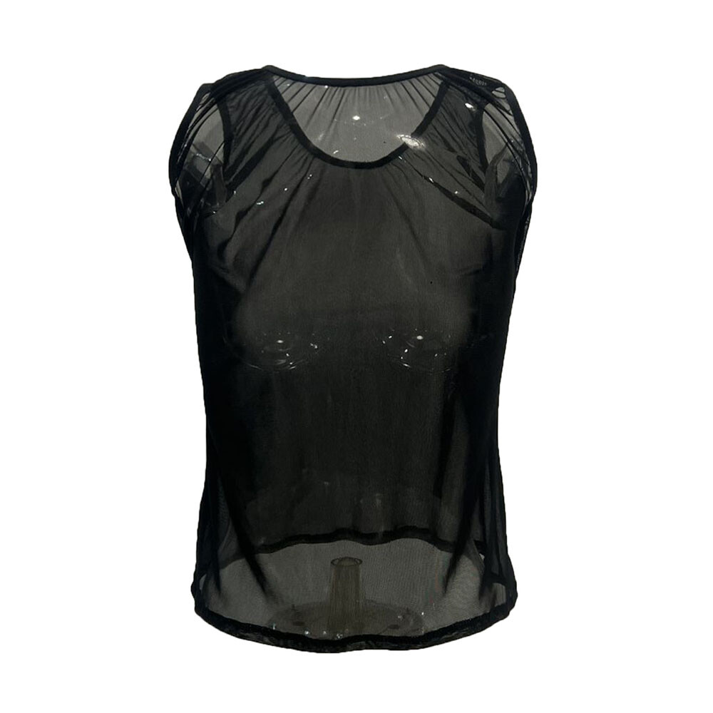 Camiseta sin mangas Chaleco Tank Crop Top Camisetas transparentes Red Cami