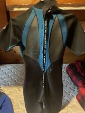 O'Neill Women's Front Zipper Short Sleeve Spring Wetsuit Black/Teal Size 6/Small