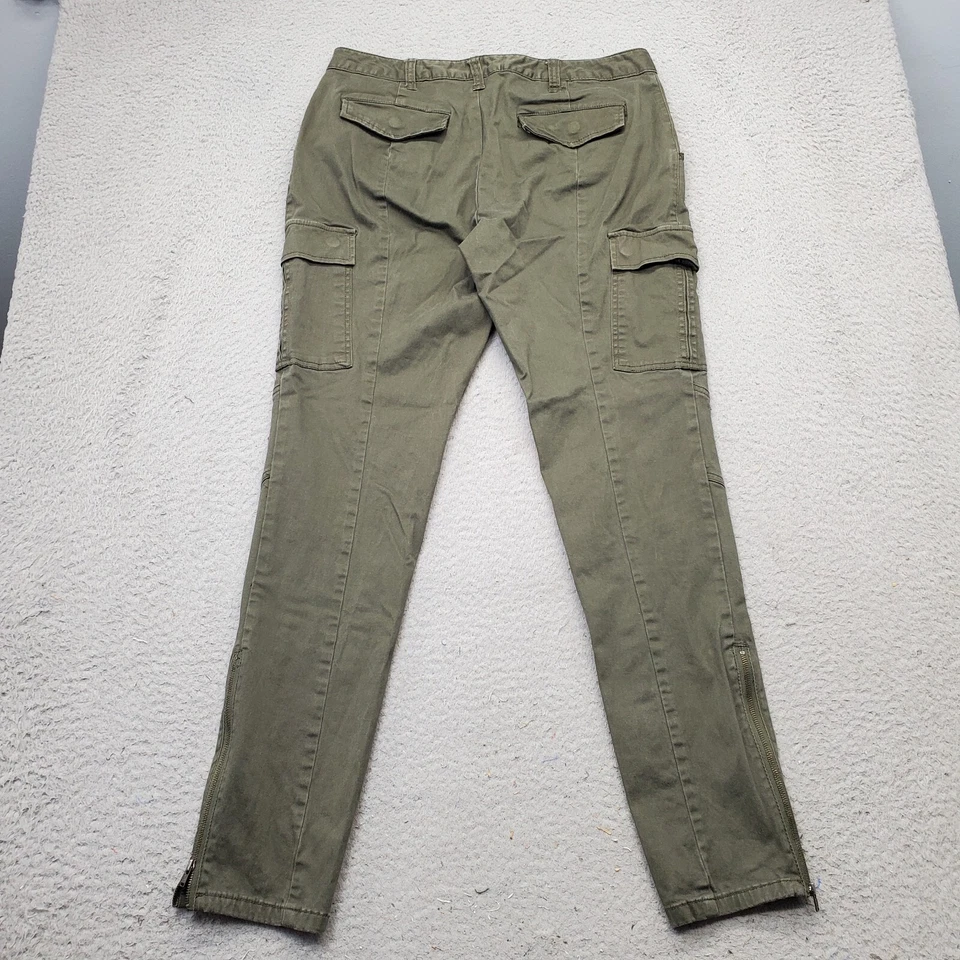 Calça cargo INC International Concepts feminina 10 verde elástica casual ao ar livre - Imagem 2 de 4