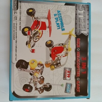 Anker 219 Piece Steel 3 In 1 Toy Building Set Bike & Helicopter & Kart Open Box