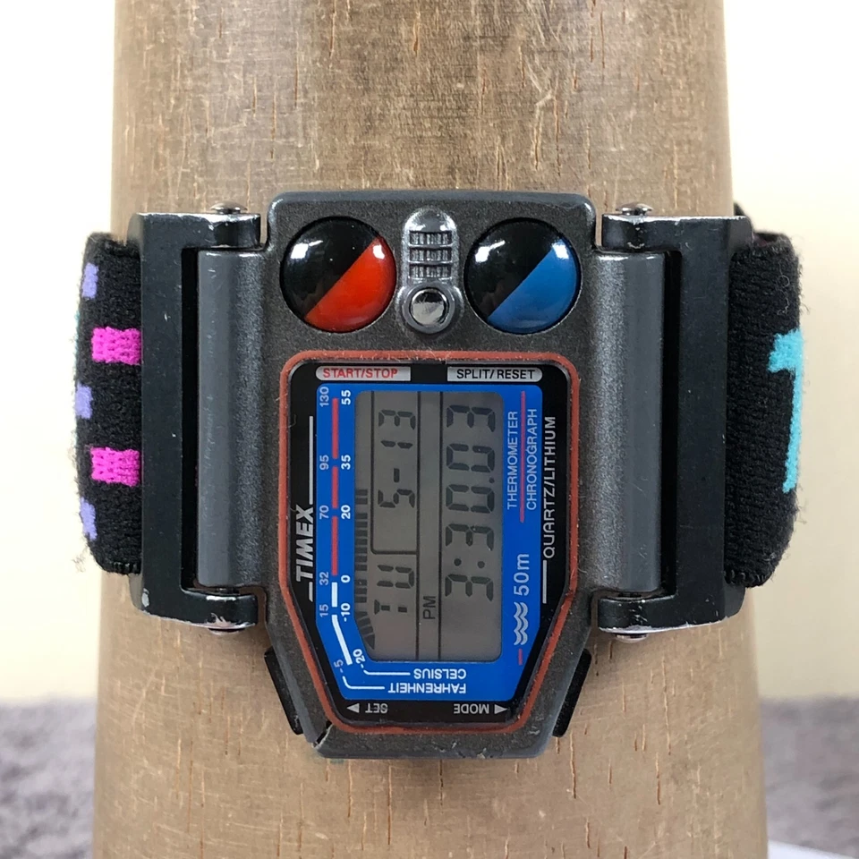 Винтажные мужские часы Timex Skiathlom 46 мм 8 1/4 дюйма **сломанный корпус** - Изображение 2 из 4