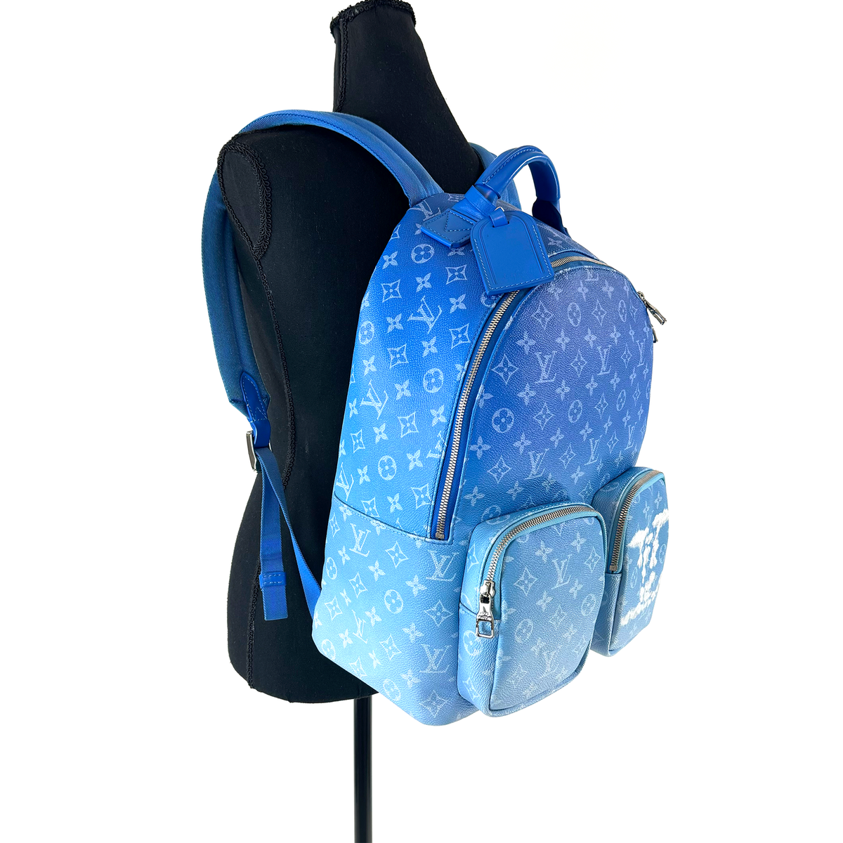 Louis Vuitton Blue Tonal White Monogram Cloud Backpack Coated Canvas Leather Bag Louis Vuitton Blue Tonal White Monogram Cloud Backpack Coated Canvas Leather Bag