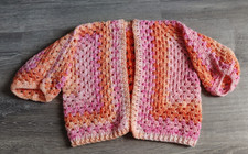 Handmade Crochet Hexagon Cardigan Free Size Sweater Boho Charming Sleeves Top
