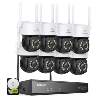 SANNCE 5MP 10CH NVR Full Color Wireless PT IP Security Camera System 2 Way Audio