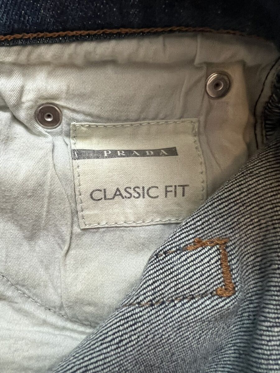 Prada Jeans Effects Blue Pants Straight Fit Size 24 Made In Prada Jeans Effects Blue Pants Straight Fit Size 24 Made In