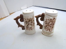 Vintage Artmark ? Japan Beer Steins Salt and Pepper Shaker Set Ceramic