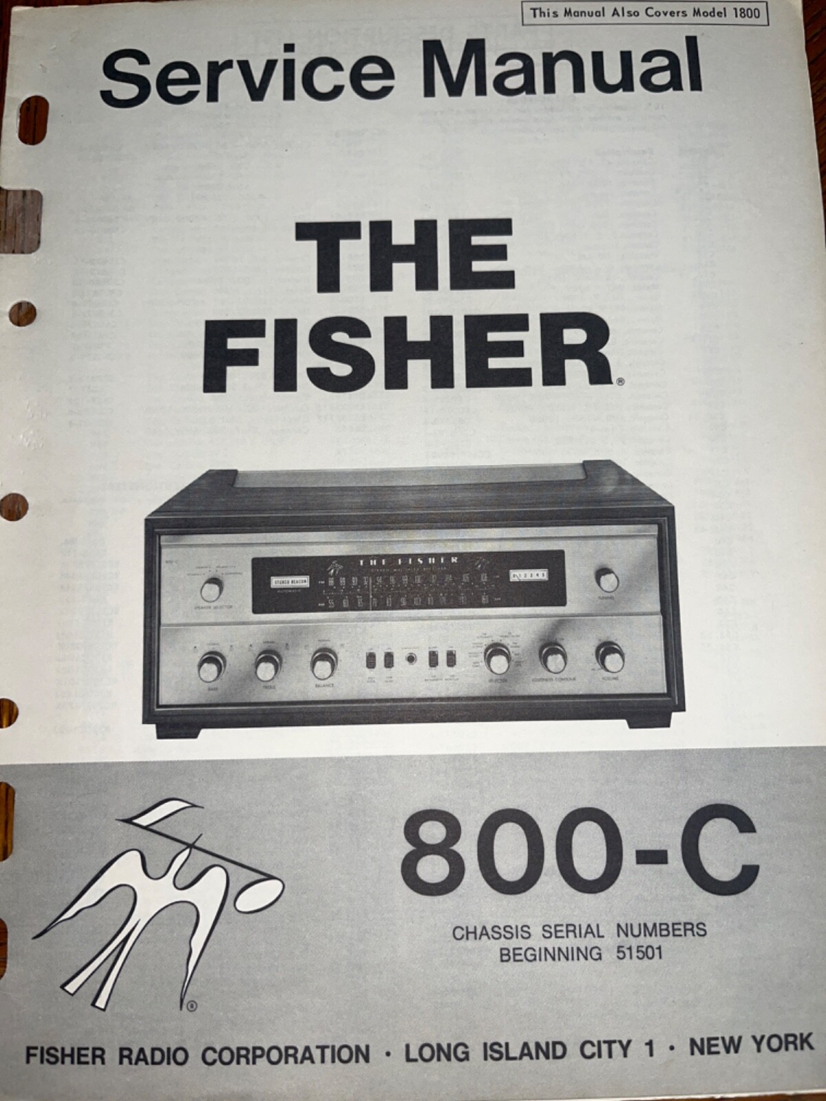 Fisher 800-C Service Manual AM-FM Receiver Stereo System Original 51501