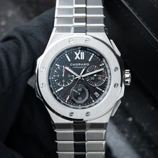 Chopard Alpine Eagle STICKERED XL Chrono Flyback Black Dial Bracelet 44mm Watch