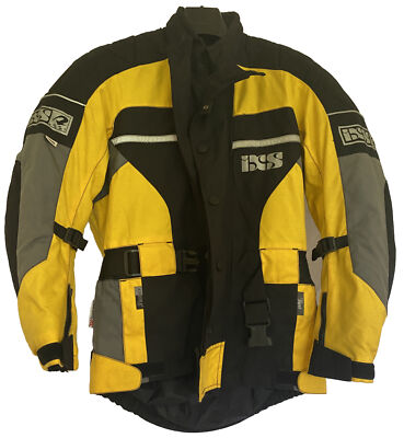 Herren IXS Motorradjacke schwarz gelb UK Größe XS Biker Kleidung gepanzert