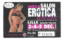 RARE / CONCERT TICKET TICKET - EROTIC SALON SEXY LIVE IN LILLE ( FRANCE) 2004v