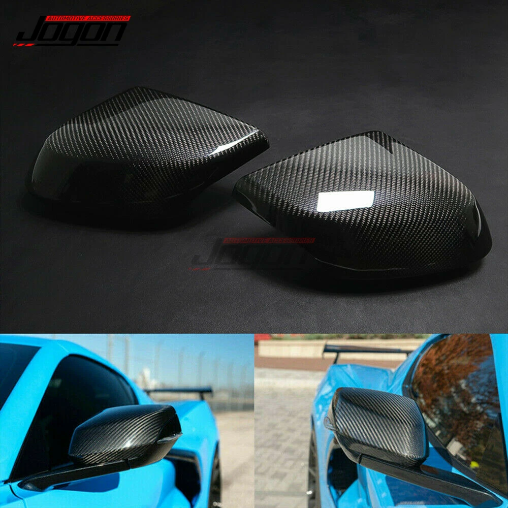 Carbon Fiber Side Rearview Mirror Cover Caps For Corvette C8 Z51 Z06 2020-2025
