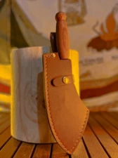 men waist belt bag knife blade sheath machete holder cow leather brown Q203