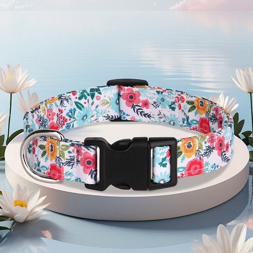 Floral Flower Dog Collar Adjustable for Small Medium Large Dogs Adjustable Nylon - 第 9/28 張圖片