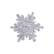 OKA Clear Austrian Crystal Winter Snowflake Brooch Pin, Elegant White Crystal...