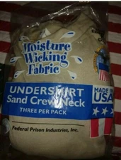 USGI 3 Tee Shirts Sand New Military Surplus DSCP Made in USA T-shirt Size XXXL