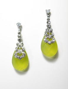 Handmade Gemstones Earrings Yellow Jade Dangle Stud Ebay Image Is Loading Handmade Gemstones Earrings Yellow Jade Dangle Stud
