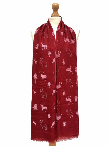 Neu Damen große Weihnachtsrentierschals Weihnachtsschal Winterhalstuch - Bild 2 von 4