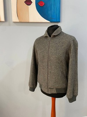 Rene D Albert Vintage Wool Alpaca Men Jacket Bomber Size IT 48 US/UK 38