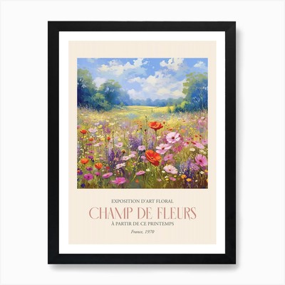 Champ de Fleurs, Blumenkunst Ausstellung gerahmtes Wandbild Poster Leinwanddruck Bild