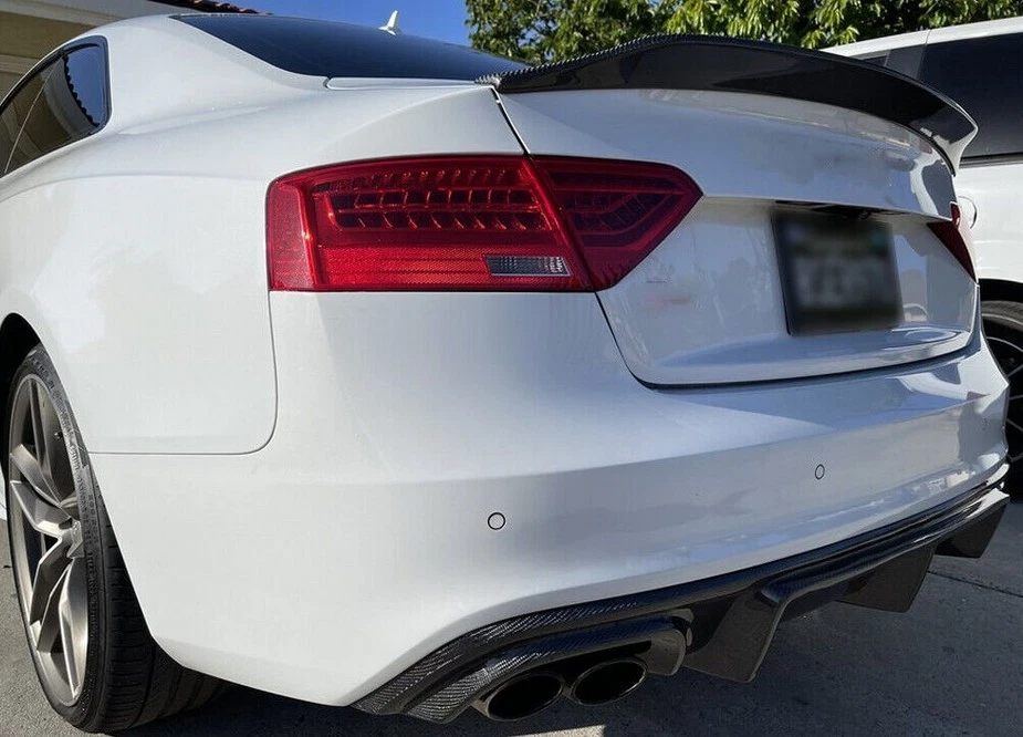 Alerón trasero de fibra de carbono real apto para Audi S5 RS5 cupé 2009-2016 EE. UU. Foto 3 de 4