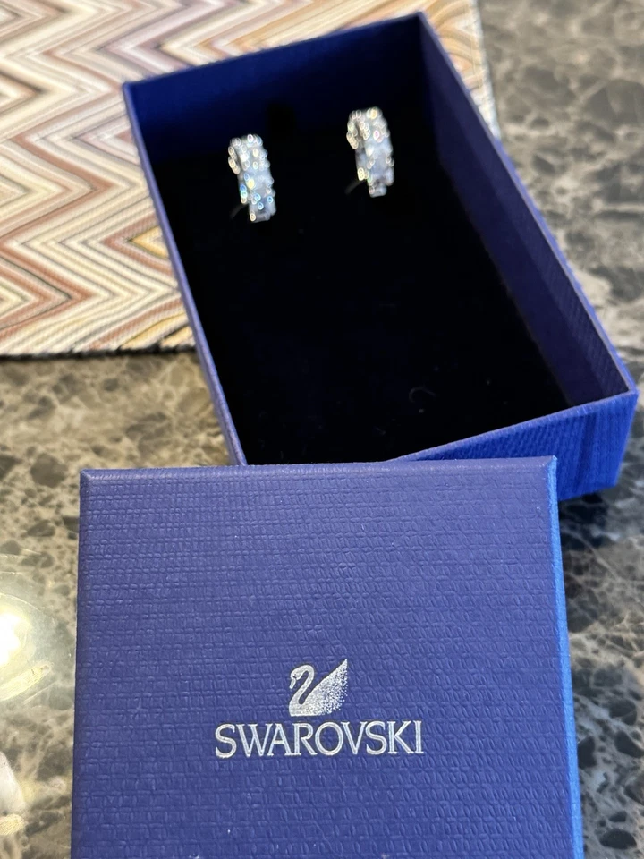 Swarovski Ohrclips Matrix Silber Kristall Rodiniert Neu OVP Np 149€ Schmuck Top - Bild 4 von 4