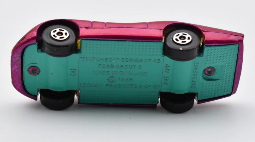 Matchbox Superfast MB45 Ford Group 6 Label Augen Bodenplatte grün Lesney England - Bild 4 von 4