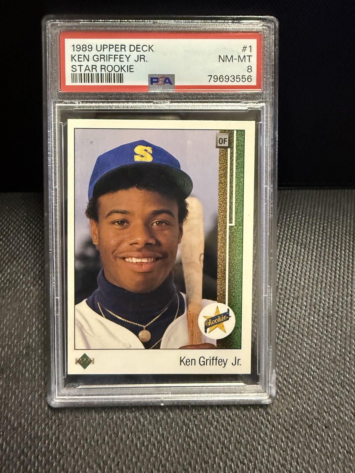 Upper Deck 1989 Ken Griffey Jr Star Rookie RC #1 PSA 8 Seattle Mariners view 1