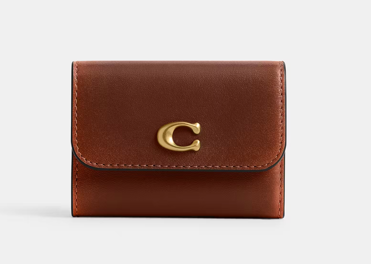Coach Essential Card Holder Wallet in Loved Leather CFG62 B4/BR Brown_Expedited